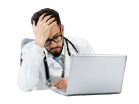 Frustrated doctor
